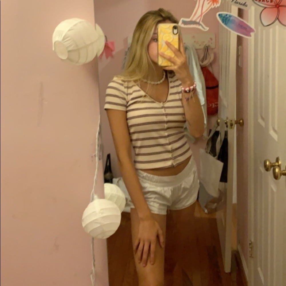 striped button down shirt